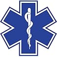 Star of Life 4"x4" Sticker Decal Vinyl Blue Medical EMS EMT Paramedic