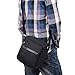Eshow Men's Small Canvas Shoulder Bag Cross body Everyday Messenger Bag Travel School Work Black