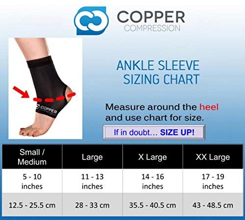 Copper Compression Recovery Ankle Sleeve - Guaranteed Highest Copper Content Best Infused Fit Ankle  - //medicalbooks.filipinodoctors.org