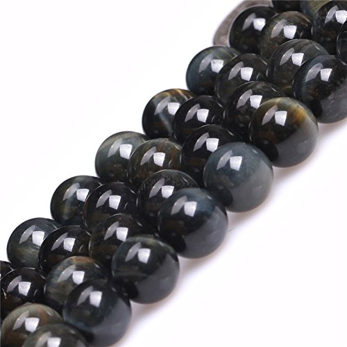 Joe Foreman 8mm Blue Tiger Eye Beads for Jewelry Making Natural Semi Precious Gemstone Round Strand 15