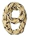 GERINLY Animal Circle Scarves: Cute Moose Print Infinity Loop Scarf For Christmas (Beige)