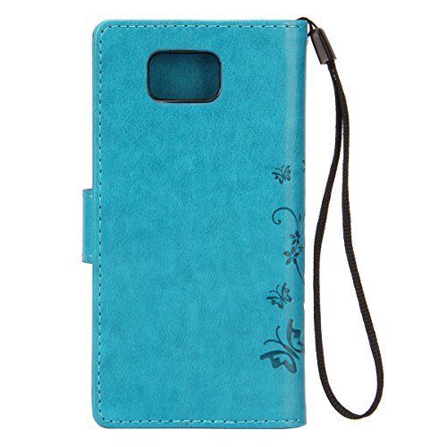 Galaxy Alpha Case,NSSTAR Butterfly Flower Flip PU Leather Fold
