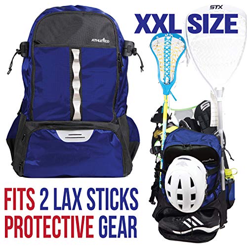 Athletico Lacrosse Bag Extra Large Lacrosse Backpack Holds All Lacrosse or Field Hockey