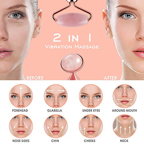 ROZE QUARTZ HEART CHAKRA GLOW ENERGY BEAUTY BAR VIBRATING FACIAL ROLLER & MASSAGER WITH UNDER EYE PRESS FOR EYES FACE AND NECK TO TIGHTEN SKIN AND WRINKLE REMOVER 5 ROZE QUARTZ HEART CHAKRA GLOW ENERGY BEAUTY BAR VIBRATING FACIAL ROLLER & MASSAGER WITH UNDER EYE PRESS FOR EYES FACE AND NECK TO TIGHTEN SKIN AND WRINKLE REMOVER