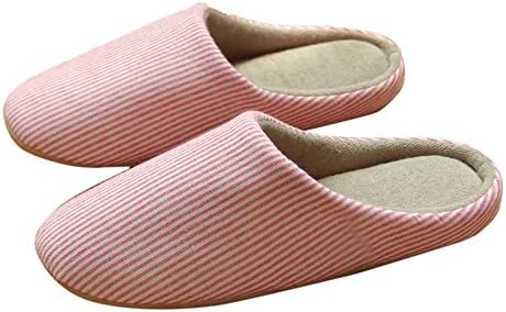 Agowoo Women's Concise Skidproof Soft Sole Bedroom House Slippers Red S