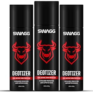 SWAGG long lasting Deotizer (Deo + Sanitizer), Body Spray – 450ml (150ml x 3)