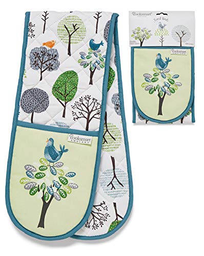 100% Cotton Double Oven Hot Pot Glove Mitt Various Prints (Forrest)