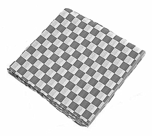 W M Black Check Wire Cone Basket Liner - 100 ct