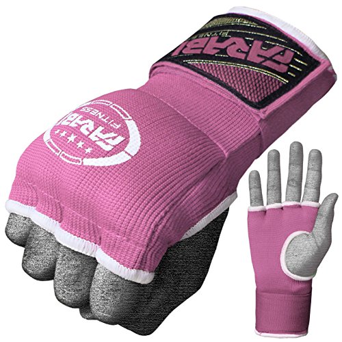 Farabi Kids Hybrid Boxing Inner Gloves Punching Boxing MMA Muay Thai Gym Workout hand wraps Gel inner gloves fingerless gloves bandages mitts hand protector. (Junior, Pink)