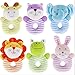 Gogoboi Fluff Animal Hand Rattle Toys for Baby 0-1 Years (Blue elephant)