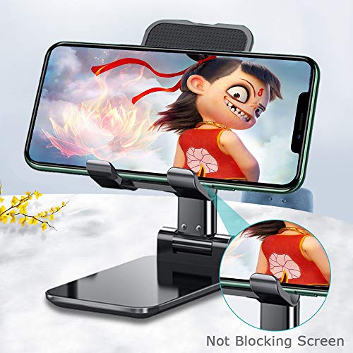 I love e iFecco Universale Supporto Dock, Porta Cellulare da Tavolo Regolabile per Tablet/Telefono Regolabile e Antiscivolo, Supporto Smartphone Compatibile con iPhone, Samsung, Huawei, Kindle (Nero)