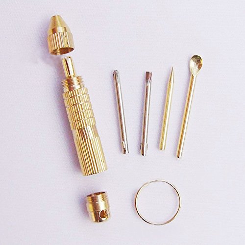 4Pcs Ear Picker, Copper Earwax Remover Ear Cleaner Stick Tool Ear Cleaner Pick Set(36.5mm*6.4mm,Gold) - Thumbnail 6