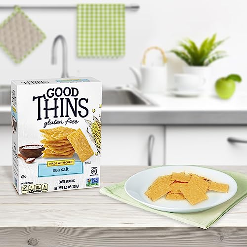 Good Thins Sea Salt Corn Snacks Gluten Free Crackers, 12 3.5 oz Boxes