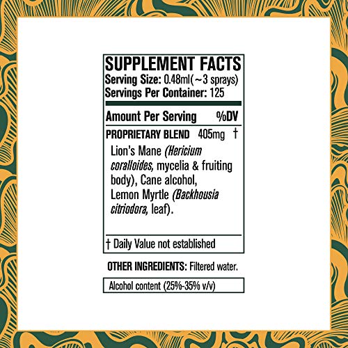LIFE CYKEL Lion's Mane Mushroom Oral Spray with Lemon Myrtle Brain