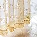 Lazzzy Sheer Curtains for Living Room Bedroom Gold Curtains Leaf Embroidered Curtains Botanical Semi Sheer Curtains 84 inches 2 Panels Light Filtering Window Treatments Rod Pocket Drapes Gold