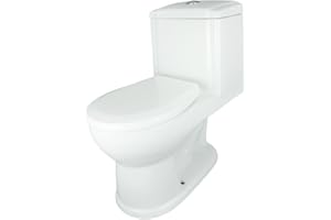 Child Potty Training Toilet 11 3/4" Seat Height 1.25 GPF WaterSense One Piece Kids Round Bathroom Toilet White Heavy Duty Porcelain with Push Button Flush Renovators Supply Manufacturing