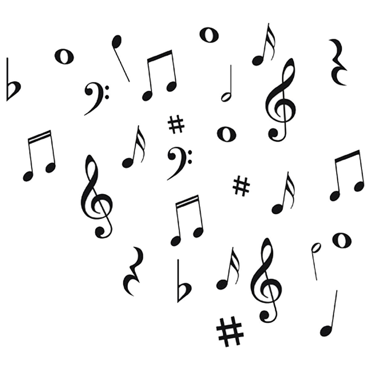 Musical Note Wall Decals Music Wall Stickers PVC Material Decals for Classroom Recording Studio Decoration Home Decor Black