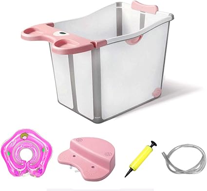 Amazon Co Jp ベビーバス 赤ちゃん お風呂 折りたたみバスタブ 新生児0 15歳頃まで ベビー用浴槽折り畳み 滑り止め設計 お風呂の浴槽 簡易浴槽 ベビー用 赤ちゃん用 家庭用 収納容易 ピンク ベビー マタニティ