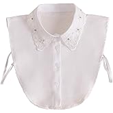 YAKEF Lady Half-Shirt Blouse Detachable Lace Chiffon Fake Collars Dicky Collar Faux Collar