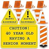 40th Birthday Yard Decoration - Caution 40 Year Old Having A Senior Moment (15 Short Stakes)