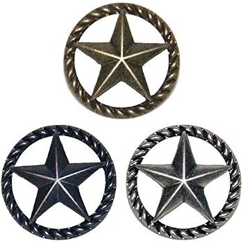 Western Style Rope & Star Cabinet Knobs - Drawer Pulls With Texas Star Design, Metal Hardware