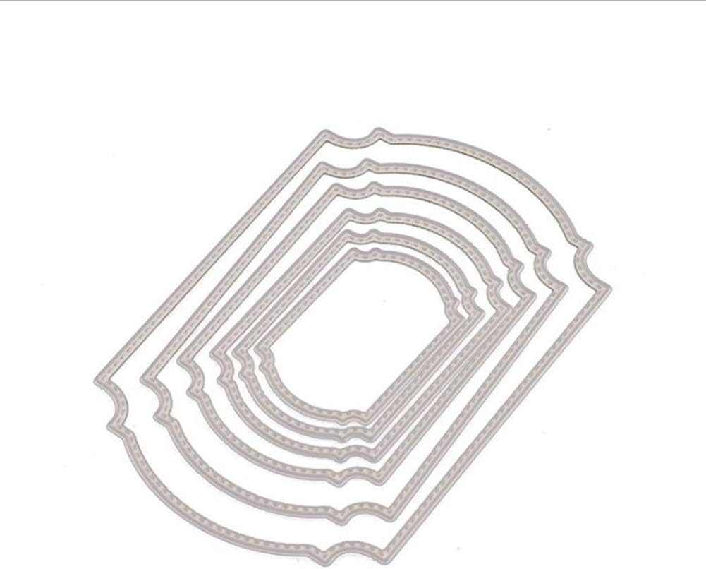 Fyore Metal Cutting Dies Stencil Template Mould for DIY Scrapbooking Album Paper Card Embossing Craft Decoration (6 Pcs Rectangle)