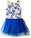 Nannette Girls' Dress Printed Lace Bodice and Mesh Skirt