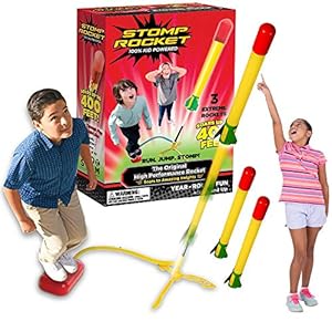 Stomp-Rocket-Super-High-Performance-Stomp-Kit Stomp Rocket Super High Performance Launcher - Soars up to 400 Ft - 3 Extreme Height Rockets and Adjustable Launcher…