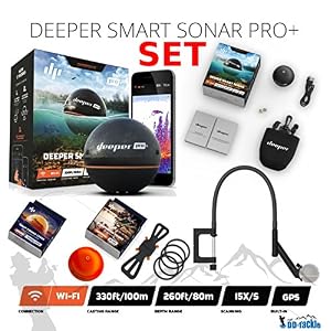 Deeper Smart Sonar Pro + Plus Set Wifi Gps + Support Smartphone + Night Fishing Cover + Bras Flexible
