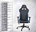 Ferrino Line Blue on Black Diamond Patterned Gaming and Lifestyle Chair by RapidX