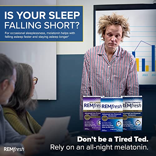 REMfresh 2mg Advanced Melatonin Sleep Aid Supplement (2 Pack of 36 caps