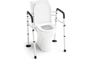 WAYES Toilet Safety Rails - Toilet Arms for Elderly, Fit for Most Toilet, Up to 300 Lbs, Adjustable Height & Width