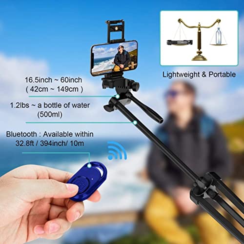 Trépied de caméra, Pbreack Trépied pour appareil photo et vidéo professionnel portable réflexe Avec Sac Voyage pour Canon Nikon Sony Samsung Panasonic Olympus Fuji DSLR (Q666C)