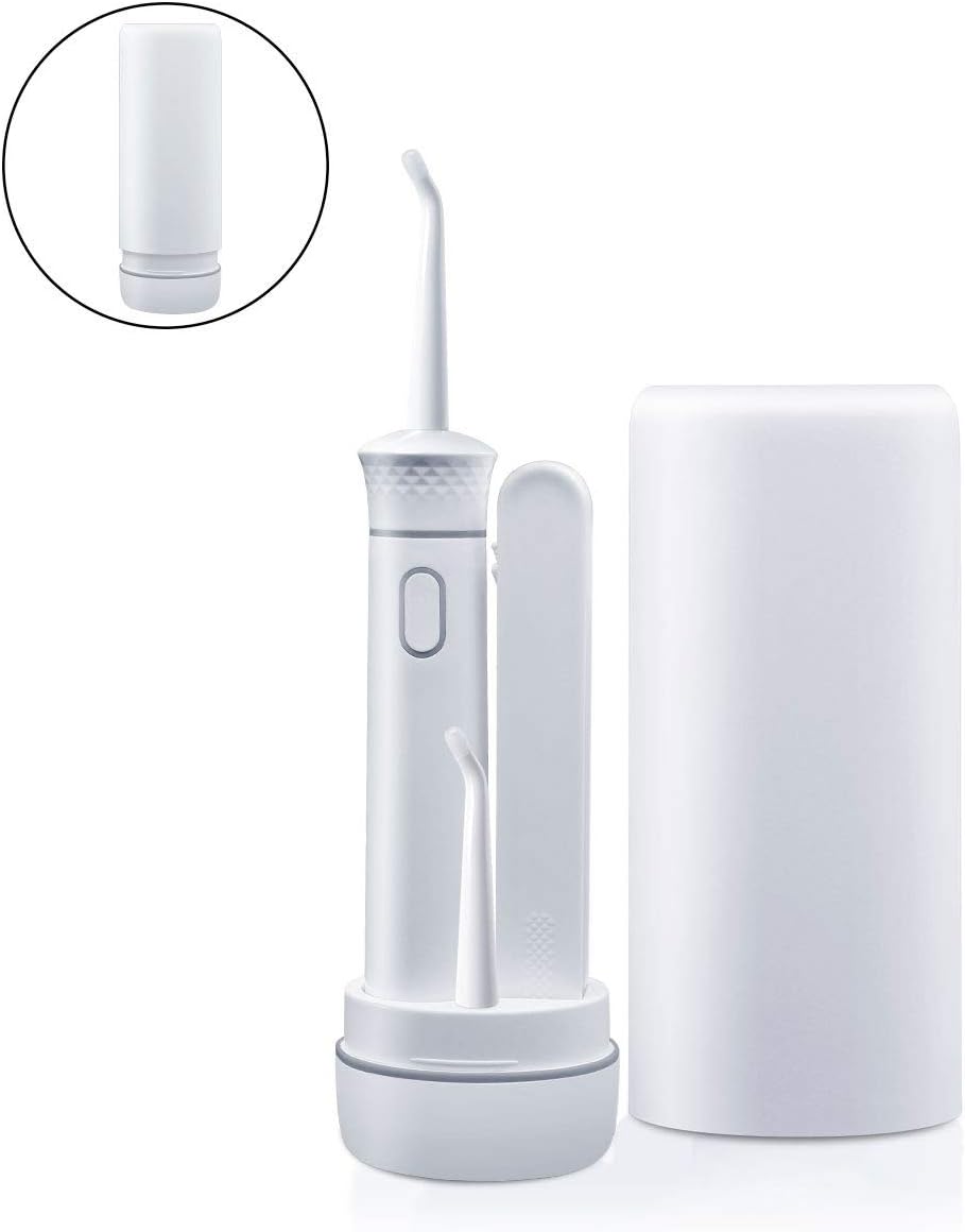 Water Flosser Cordless with 2 Interchangeable Nozzles for Travel, 100% Waterproof Portable Dental Rechargeable Water Flosser Allows Easy Cleaning Between Teeth, Gumline, Braces, and Bridges