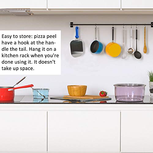 Pizza Spatula Peel for Baking Homemade Bread Cake Lifter Oven Spatulas for Moving Pizza Cookie - Thumbnail 4