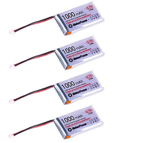 MakerFocus 4pcs 3.7V Lithium Rechargable Battery JST1.25 Connector 2pin, 852540 3.7V 1000mAh Battery with Protection Board and Insulated Rubber Tape Compatible with ESP32 Development Board WiFi Kit