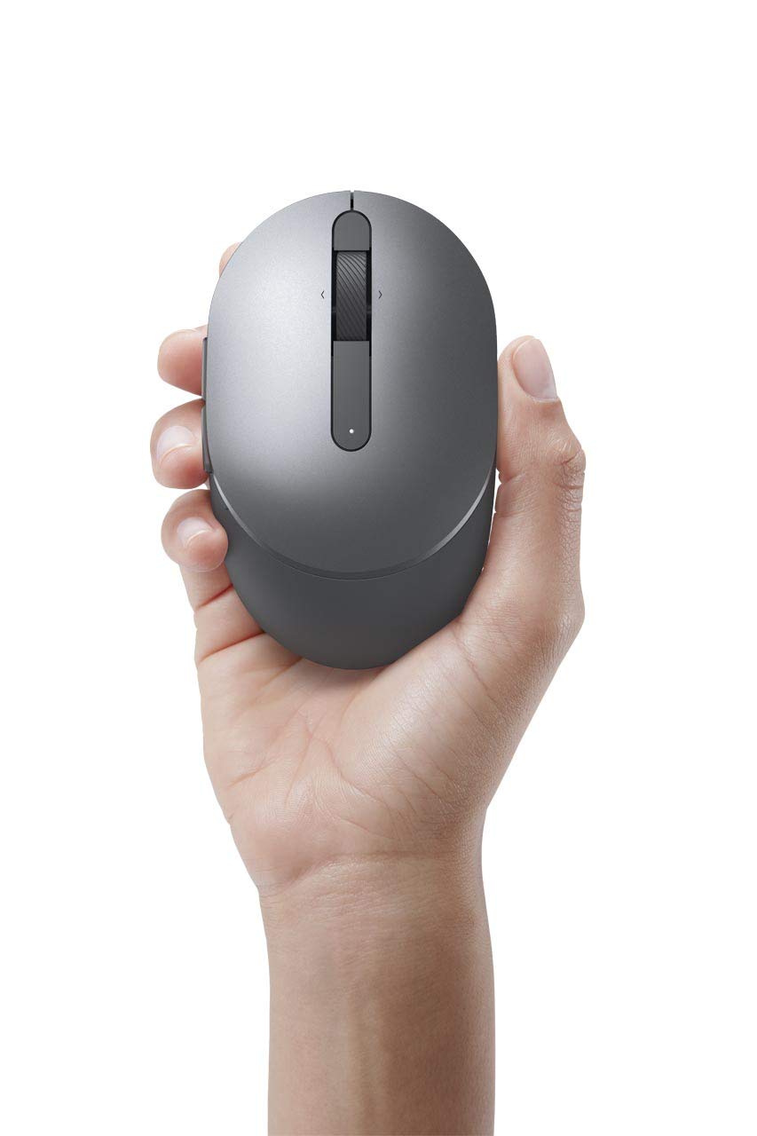 Dell MS5120W Mobile Pro Wireless Mouse – Wireless 2.4GHz, Bluetooth 5.0, Microsoft Swift Pair/Dell Pair (Windows 10 & 11 only), Optical LED Sensor - Gray