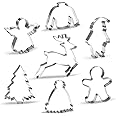 Large Christmas Cookie Cutter Set - 7 Piece - Stainless Steel