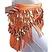 MUNAFIE Belly Dancing Belt Colorful Waist Chain Belly Dance Hip Scarf Belt Triangle Skirt (Orange)
