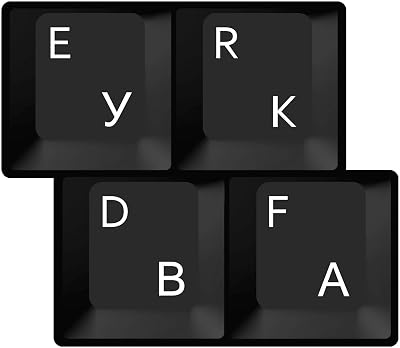 HQRP Cyrillic Russian Ukrainian Laminated Keyboard Stickers Transparent White