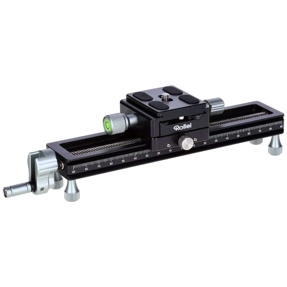 Rollei Macro Sledge Stable Photo/Video Macro Setting Slide for DSLR and System Photo Cameras The Perfect Photo Sledge for Macro Stacking (Black)