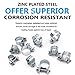 Seloky 88Pcs 10 Size Mini Fuel Injection Style Hose Clamp Assortment Kit for Diesel Petrol Pipe