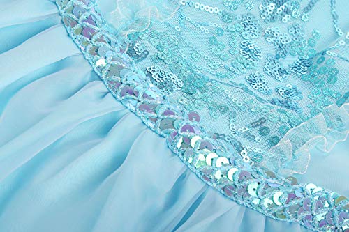 image for ReliBeauty Girls Sequin Princess Elsa Costume Long Sleeve Dress up, Li