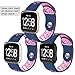 Wepro for Fitbit Versa Bands Sport Silicone Replacement Breathable Strap Bands for New Fitbit Versa Smart Fitness Watch, Small, Blue Pink