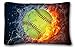 Tarolo Decorative Pillow Cover Case Ice and Fire Softball Art Water and Flame Throw Pillow Cases Covers Home Decor Bedding Pillowcase 20x30 Inches Two Sided Print Pillowcases