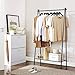 SONGMICS Clothes Rack with Iron Structure, Garment Rack with Hanging Rail, Bottom Shelf, Simple Look, for Bedroom Entrance Attic Basement, 36.4 x 13.2 x 60.2 Inches, Matte Black