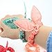 LOVEF Korean Style 10x Girls floral Rabbit Ear Hair Tie Bands Ropes Ponytail Holder