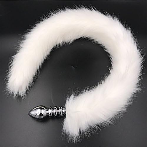 Fashion Funny Love Over Long Faux Fox Tail Butt Backyard Stopper Sexy Toy Color White