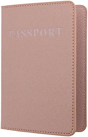Passport Holder Wallet, Multi-purpose Passport Cover PU Leather Travel Wallet Case Cover (Light Pink)