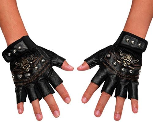 Cool Fashion Punk Style Synthetic Leather Motorcycle Cycling Fingerless Half-finger Gloves